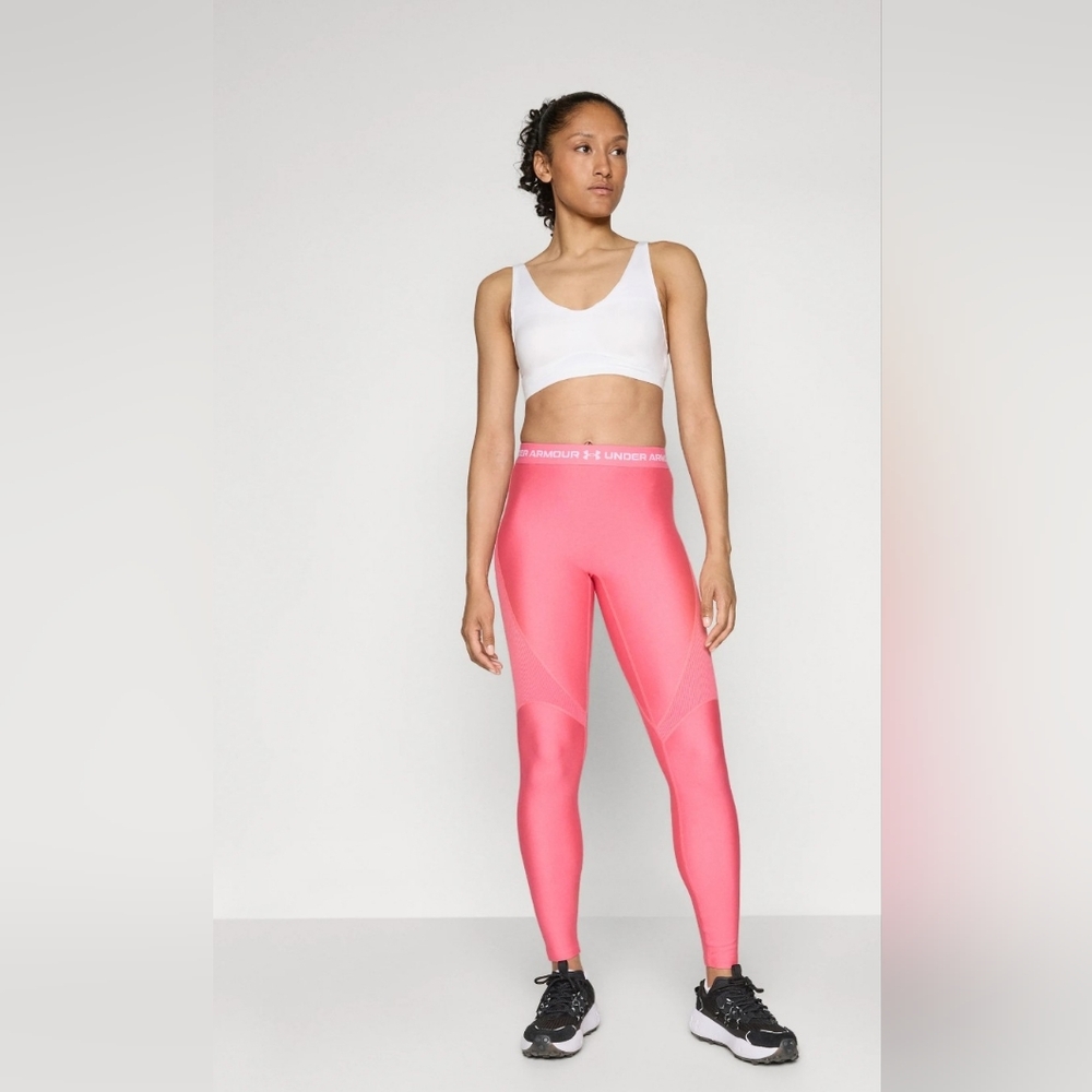 UNDER ARMOUR | Women's Pink Mid-Rise Compression Full Length Training Leggings